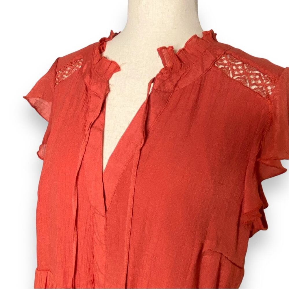 Indigo Rose Ruffle Mini Dress In Orange Women’s Size 2X - Picture 2 of 7